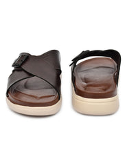 SV Panther Dark Brown Cross Strap Sandal