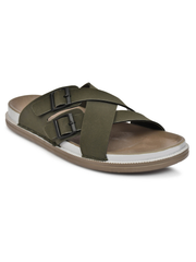 Olive Cross Strap Sandals