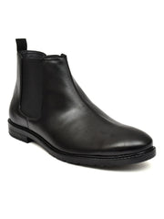 Synthetic Leather Chelsea Boots For Men Slip on Formal Boots For Men Black