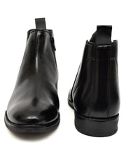 Synthetic Leather Chelsea Zip Boots For Men (Black)