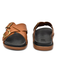 Tan Double Buckle Sandals