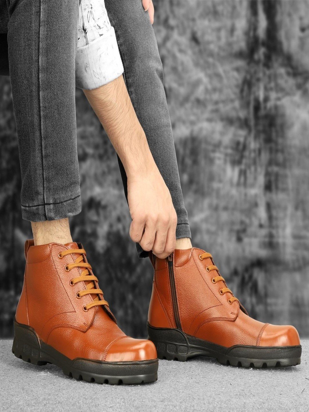Tan formal boots